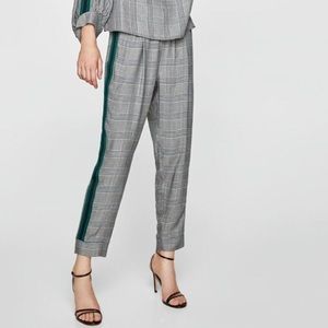 Zara Plaid Pants with side Stripe